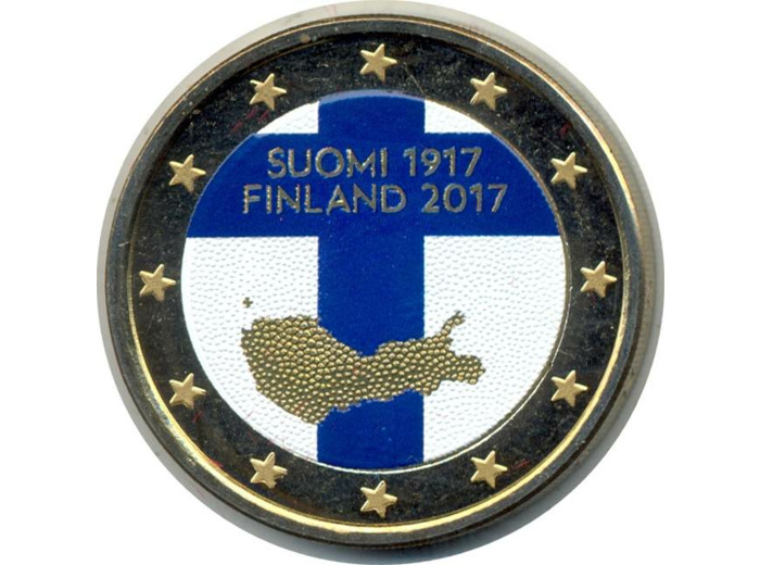 FINLANDE 2017 2 EURO COLORISEE 100 ANS INDEPENDANCE SUP