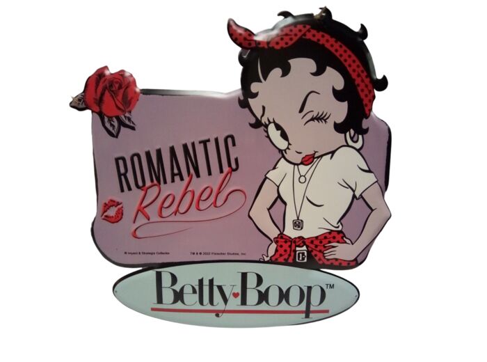 Plaque métal xl - Betty Boop Rebel - 50x50 cm - Collection Pin Up.