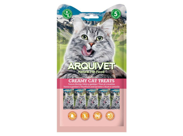 Friandises Arquivet "Creamy Cat Treats", Thon Crevettes - 5 PCS