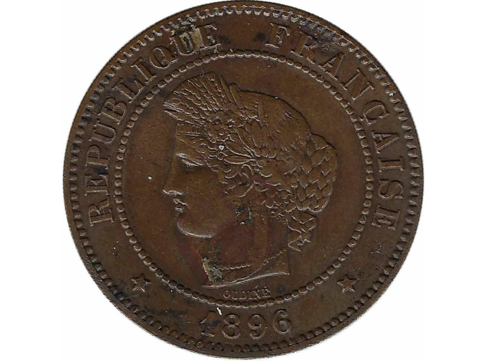 FRANCE 5 CENTIMES CERES 1896 A TORCHE tachée TTB