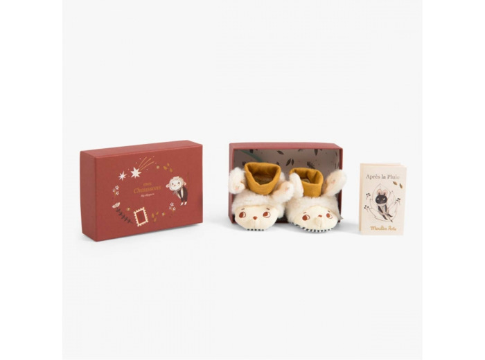 Chaussons mouton 0/6 mois Après la Pluie Moulin Roty