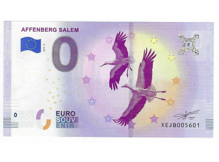 ALLEMAGNE 2019-5 AFFENBERG SALEM CIGOGNE BILLET SOUVENIR 0 EURO TOURISTIQUE