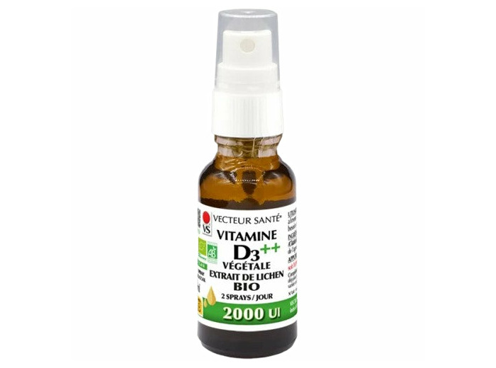 Vitamine D3++ Végétale Bio en Spray-2000UI-20ml-Vecteur Santé