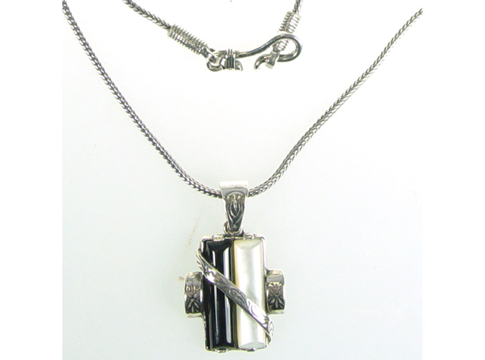 Collier Cordon + Croix en Argent 18x22