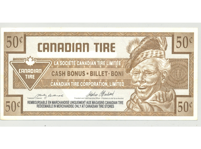 CANADA (CANADIAN TIRE ) 50 CENTS 1992 TTB+