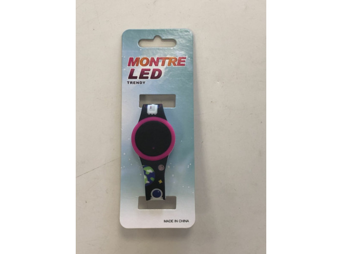 MONTRE LED ENFANT BRACELET MOTIF ESPACE