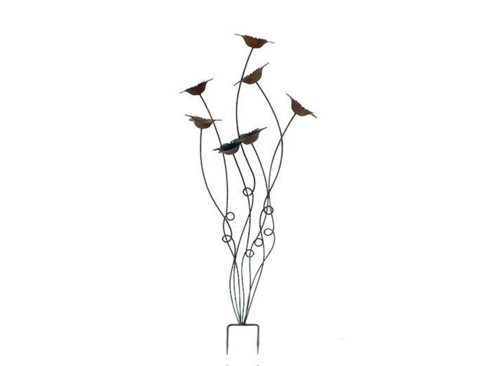 Tuteur décoratif avec fleurs 49x11x120cm