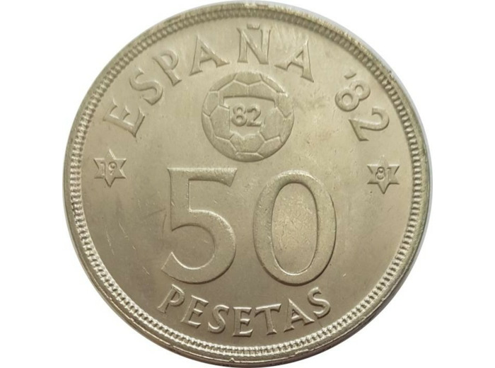 ESPAGNE 50 PESETAS 1980 (81) MONDIAL 1982 SUP