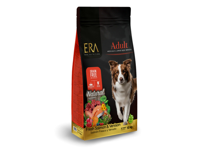 ERA Sans Céréales, Saumon & Venaison pour Chien Maxi / Med adulte - 10KG