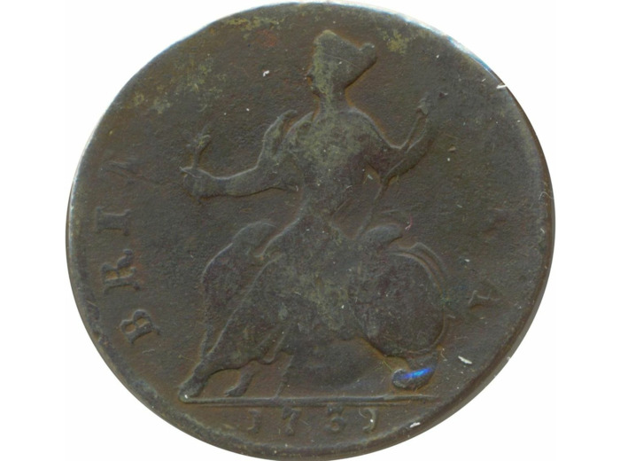 GRANDE BRETAGNE 1/2 PENNY GEORGES II 1731 TB+