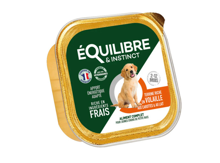 Équilibre & Instinct CHIOT, Pâtée riche en volaille & aux carottes - 150g
