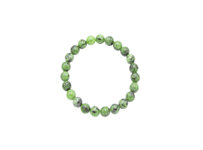 Bracelet en rubis sur zoïsite 8 mm