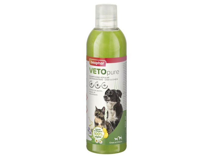VETOpure, shampooing répulsif antiparasitaire pour chien et chat  - 250ml