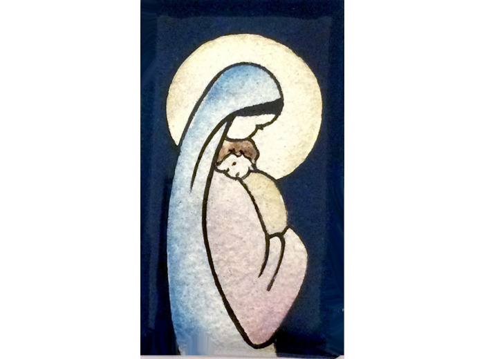 Vierge au cœur 7X4cm - EMAUX DU LIBAN