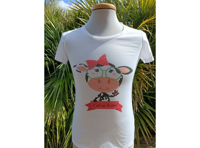 Tee-shirt blanc - Vache Humour