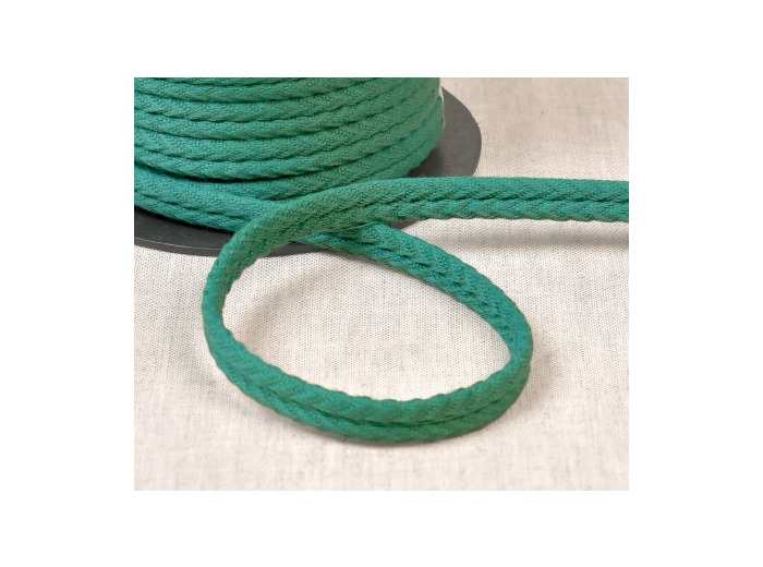 Double passepoil chevron 550 vert vif C15 10mm 100% coton le mètre