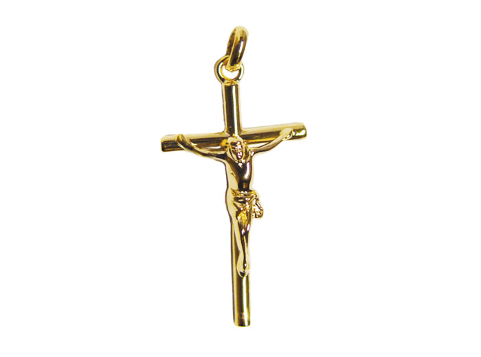 Croix en Plaqué Or 30mm - CHRIST