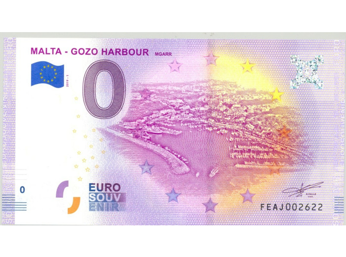 MALTE 2019-1 GOZO HARBOUR BILLET SOUVENIR 0 EURO TOURISTIQUE NEUF