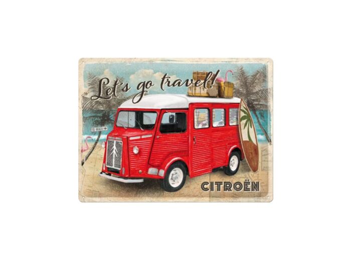 Plaque Rétro Citroën Type H – Let's Go Travel - 30X40