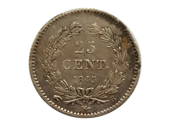 FRANCE 25 CENTIMES LOUIS PHILIPPE I 1845 B (Rouen) TTB