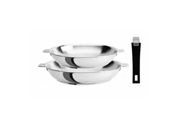 2 POELES MUTINE INOX 24 ET 28 CM