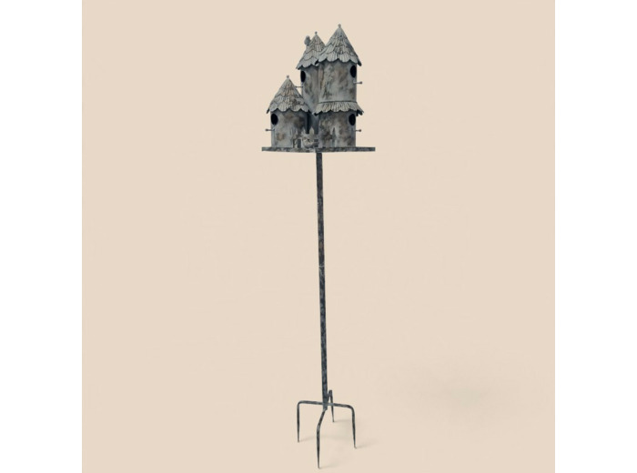 Nichoir oiseaux fer Tour 31x31x170cm