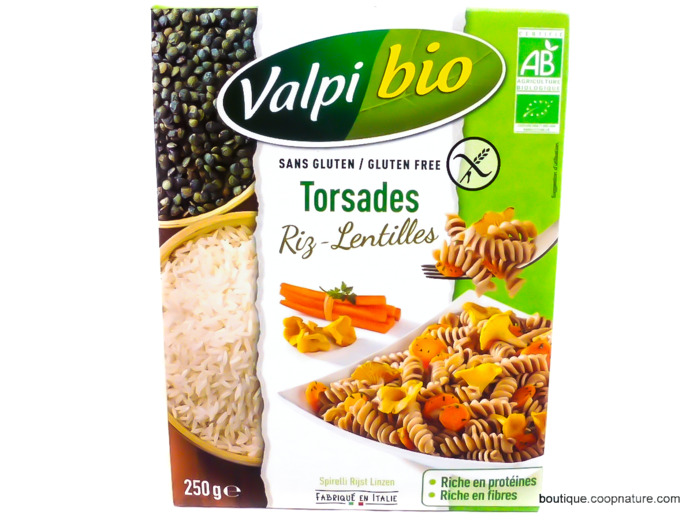 Torsades Riz Lentilles Sans Gluten Bio 250g