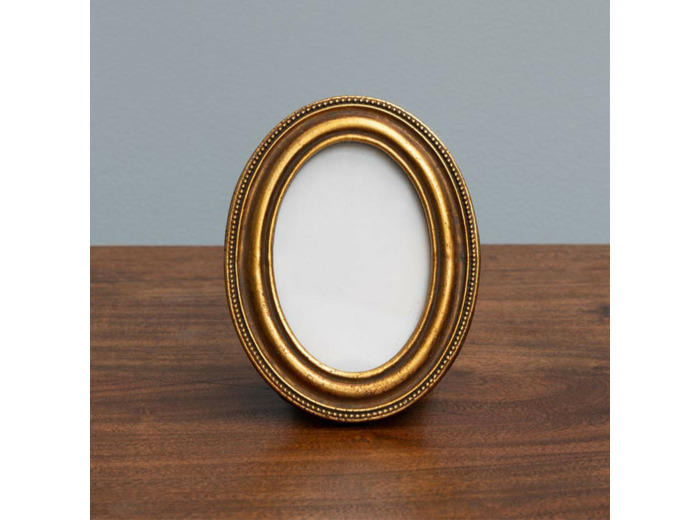 Porte photo ovale doré 12x9x9cm