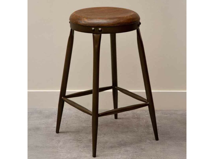 Tabouret Atelier pin fer 56x33x33cm