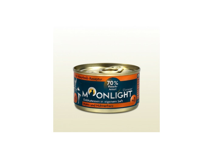 Moonlight "Poulet et coeur de poulet" pour chat - 80g