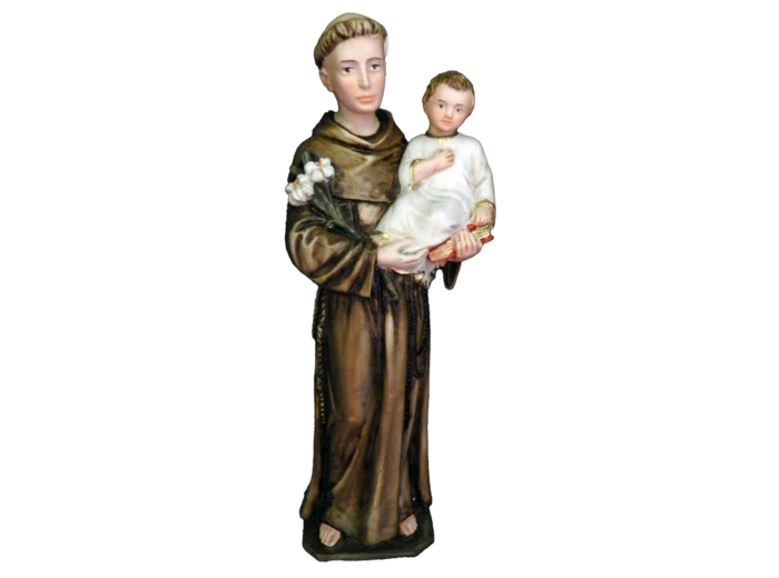 St Antoine 30cm polychrome- résine peinte main