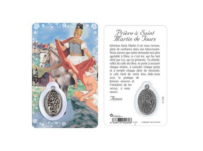 Carte-prière avec insertion- ST MARTIN de TOURS