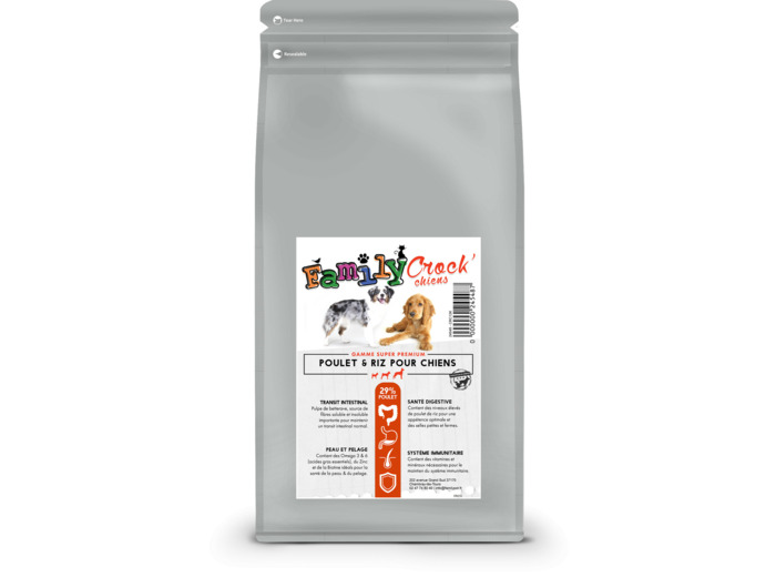Croquettes SUPER PREMIUM au poulet & riz pour chiens adultes - 2 Formats