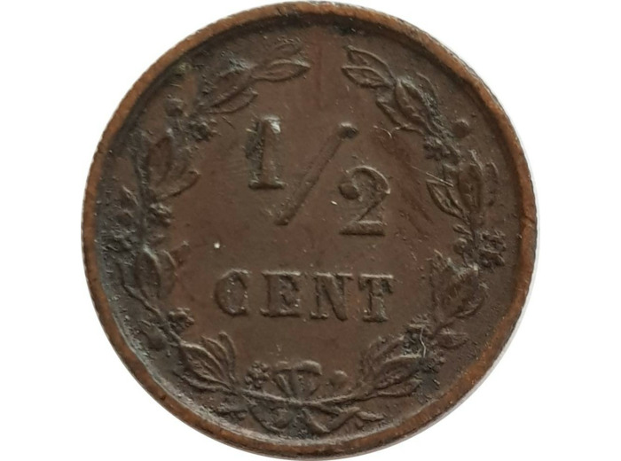 PAYS-BAS HOLLANDE 1/2 CENT 1884 TTB