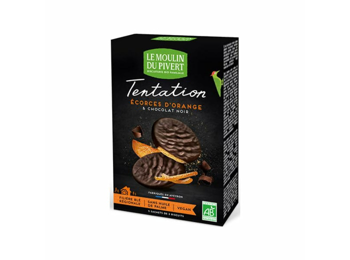 Tentation ecorce d orange choc noir 115g Le Moulin du Pivert