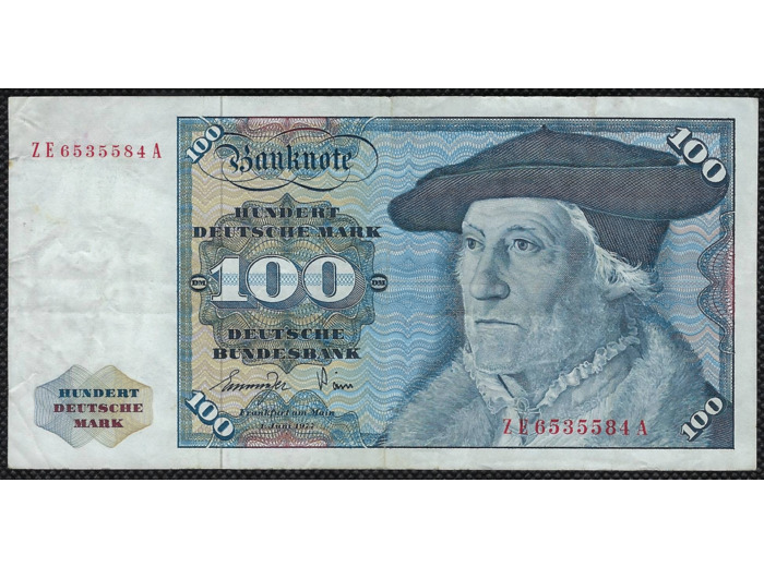 ALLEMAGNE 100 DEUTSCHE MARK 1-6-1977 SERIE ZE TTB (W34b)