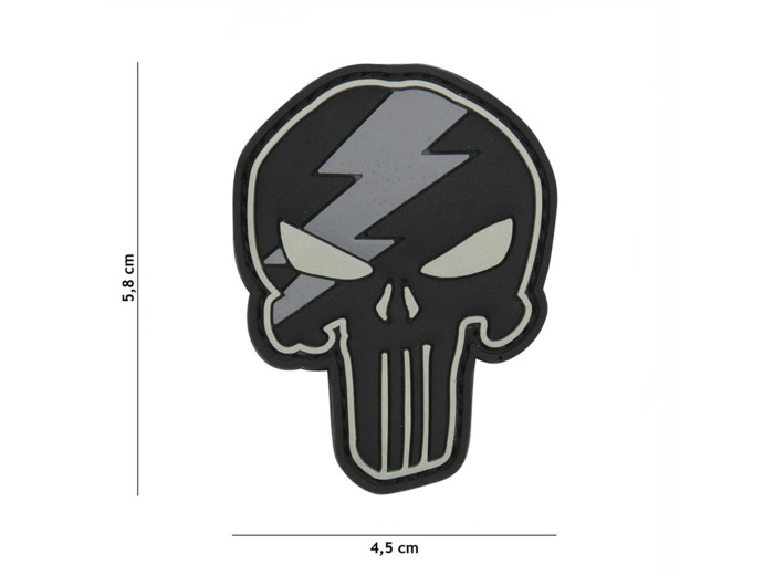 Patch 3D PVC Punisher thunder gris