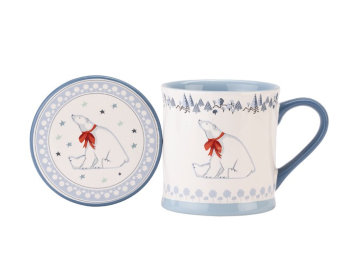 Mug Cath Kidston Xmas Polar Bear et sous-tasse