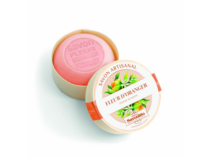 Maitre Savonitto - Boite bois savon - 100 G (Fleur d'Oranger)