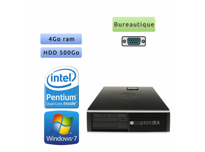 Hp 8200 Elite SFF - Windows 7 - G630 4GB 500GB - Port Serie - PC Tour Bureautique Ordinateur