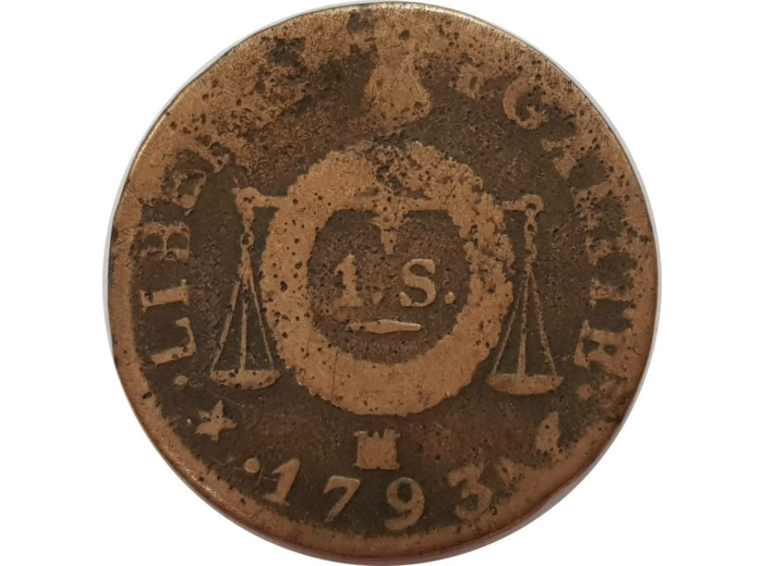 FRANCE SOL AUX BALANCES 1793 MA (Marseille) TB G19