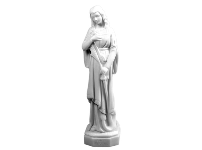 Ste Philomène - Statue en albâtre 22cm -Blanche