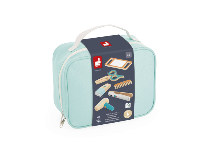 Janod - Mallette du Coiffeur - Jouet d'Imitation Métier -