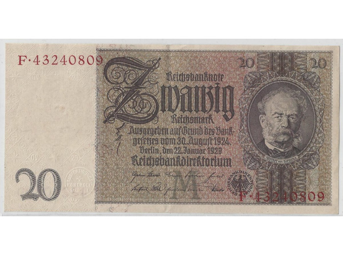 ALLEMAGNE 20 REICHSMARK 1929 SUP