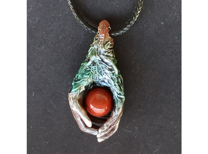 Pendentif Graine d'amour Jaspe rouge