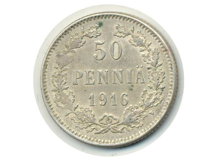 FINLANDE 50 PENNIA 1916 NICHOLAS II TTB+(W2.2)
