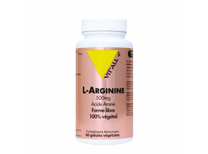 L-Arginine-500mg-60 gélules végétales-Vit'all+