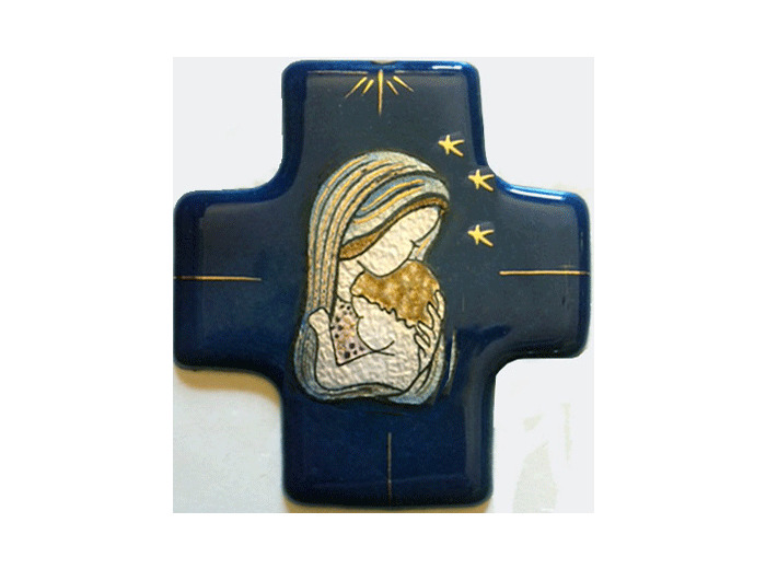 Croix MARIS STELLA 7,7x8cm - EMAUX DU LIBAN