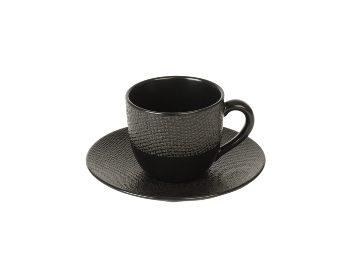 Lot de 6 tasses à café - Vésuvio - noir - 12 cl