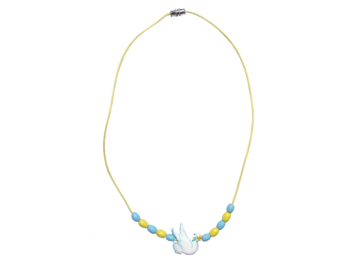 Collier Colombe Bleu Environ 20cm
